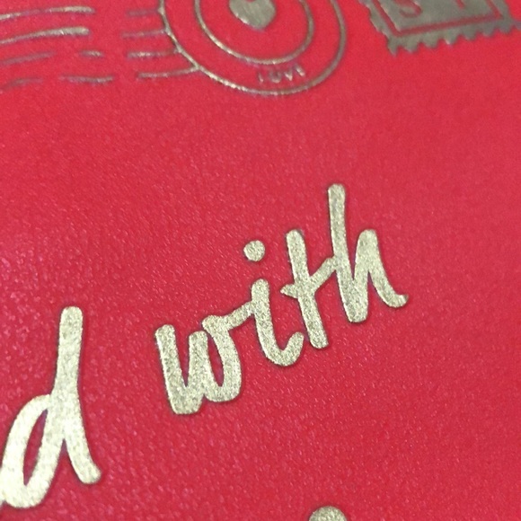 New Unused Ipsy “Sealed with a Kiss” Makeup Bag-Red/Gold-5x7-Flap Closure - Picture 9 of 11